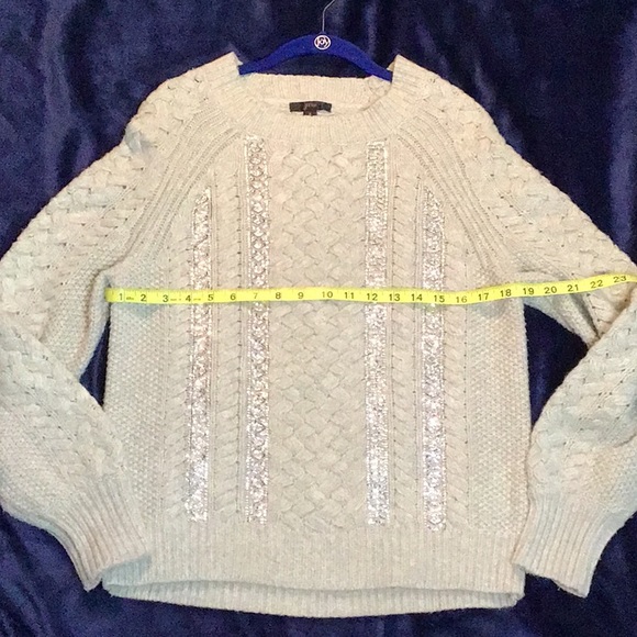 J. Crew embellished wool 🍀 Irish fishermen sweater - Picture 5 of 9